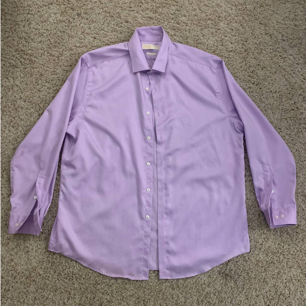 Michael Kors Purple Men's Button Down Size XL